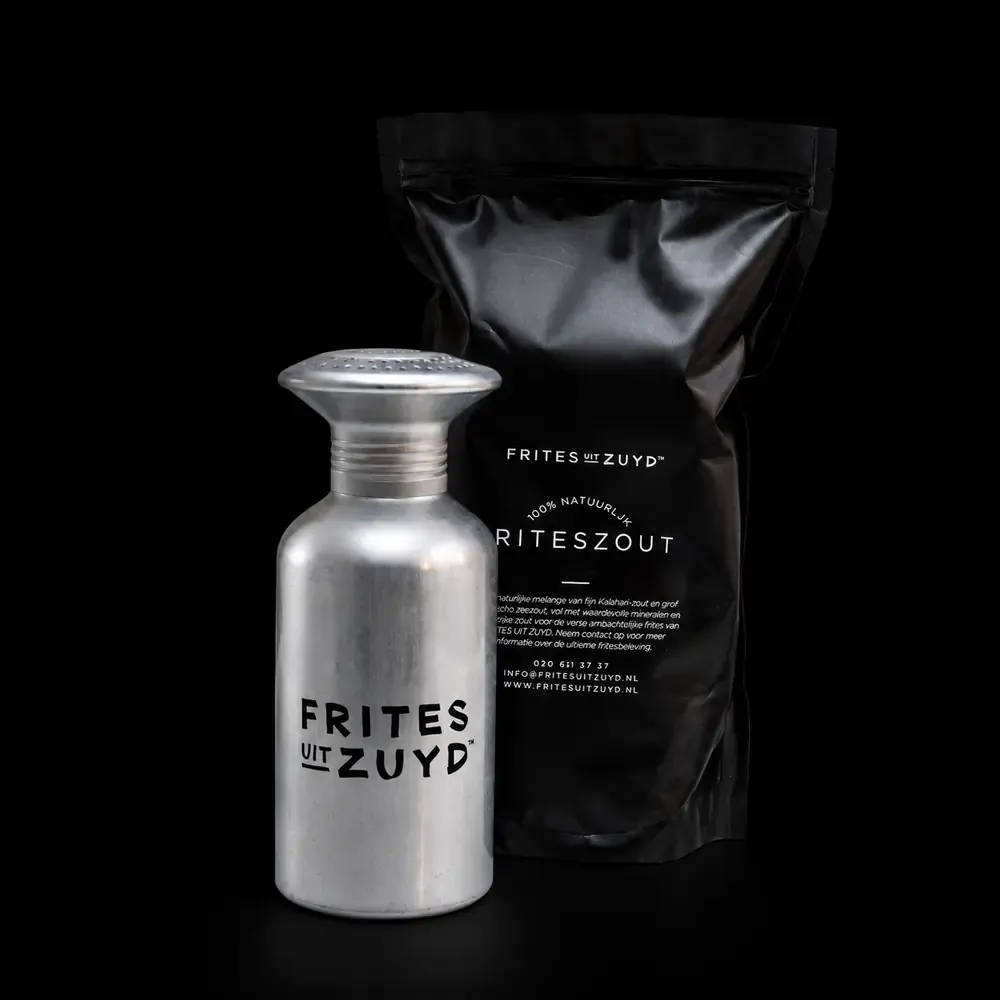 Aluminium zoutbus en zak friteszout